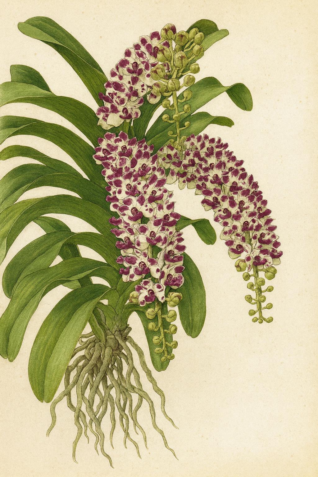 x2 Rhynchostylis gigantea Orchid (Select Pink): Foxtail Orchid, Aerides Vanda