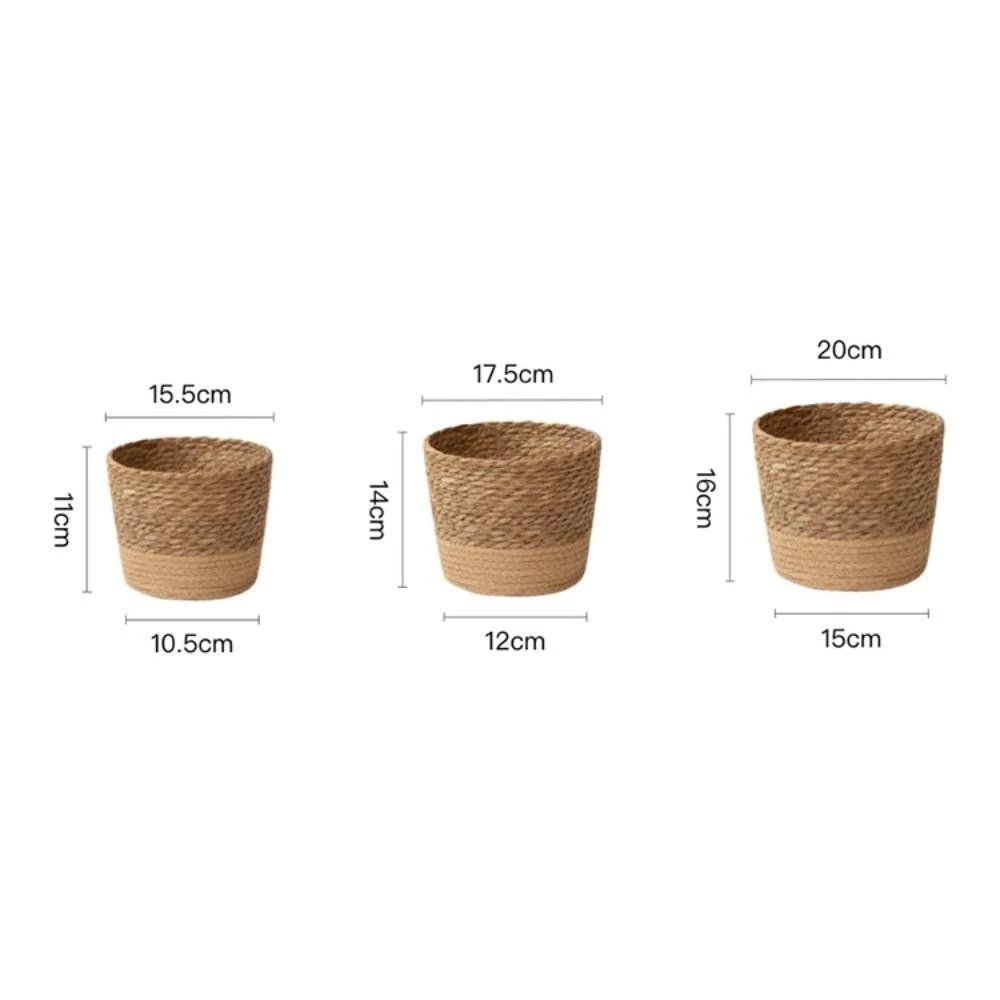 Handmade Round Rattan Planter Basket | Woven Flower Pot Cover for Indoor & Outdoor Decor - PotPlantPetal