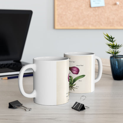 Botanical Orchid Diagram Mug — Vintage Paphiopedilum Illustration Ceramic Coffee Cup (11oz/15oz)