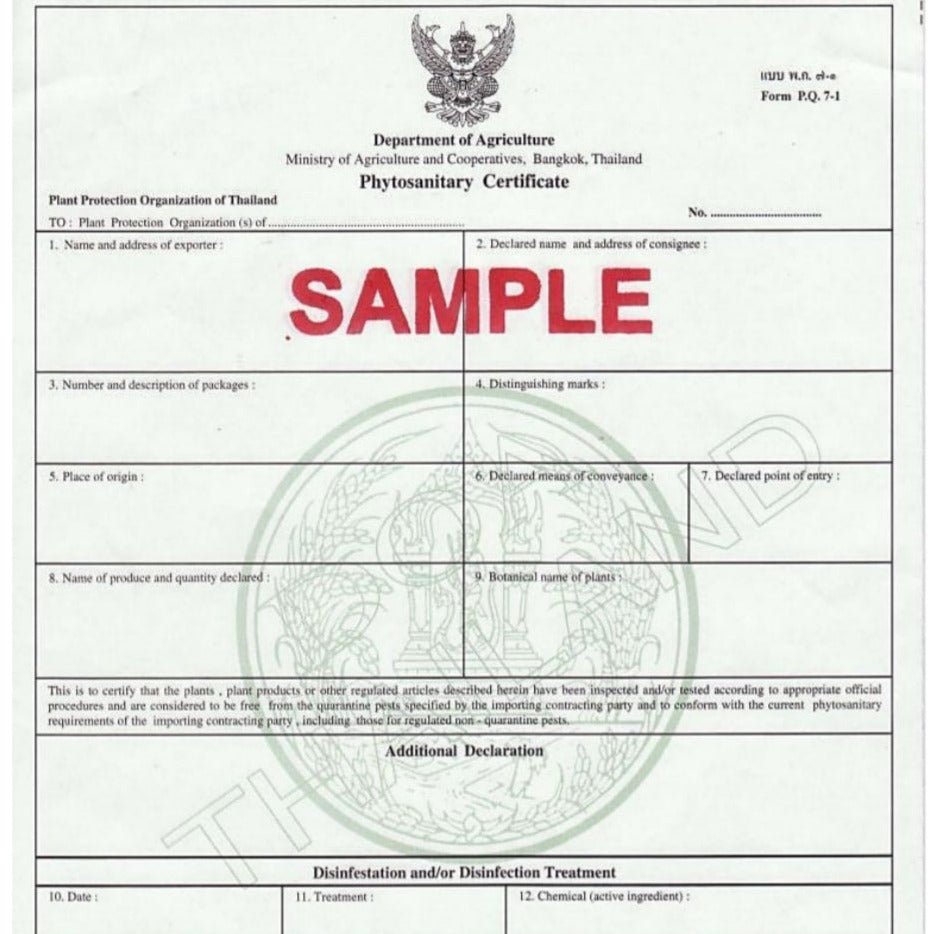 Phytosanitary certificate & export doc - PotPlantPetal