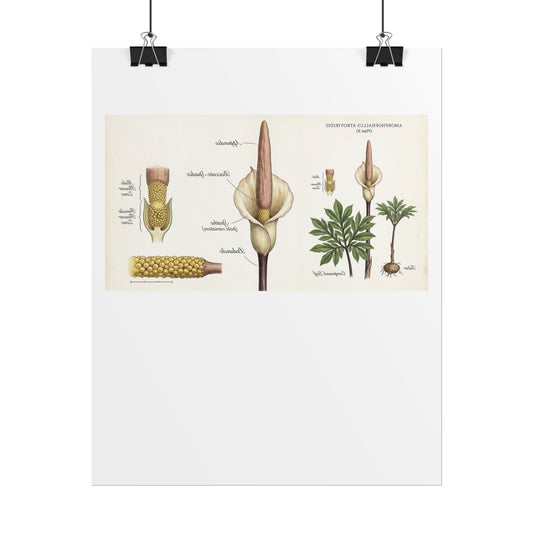 Botanical Anatomy Poster — Vintage Arum/Araceae Plant Illustration (Rolled Poster)