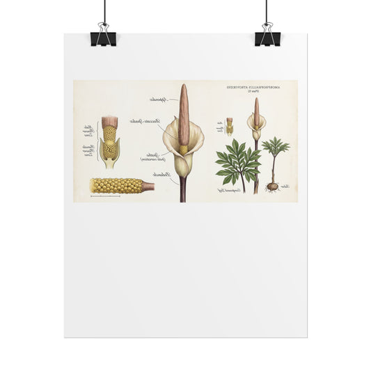 Botanical Anatomy Poster — Vintage Arum/Araceae Plant Illustration (Rolled Poster)
