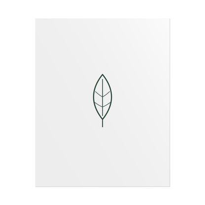 Minimal Leaf Poster — Botanical Wall Art Rolled Print