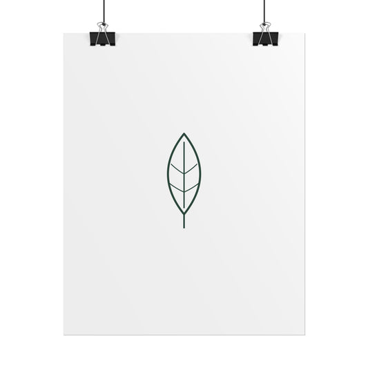 Minimal Leaf Poster — Botanical Wall Art Rolled Print