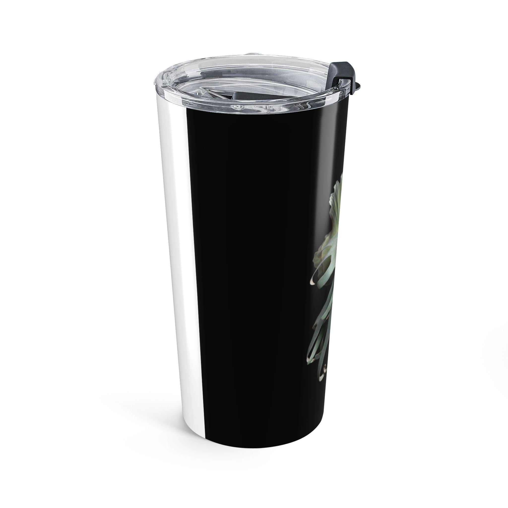 20 oz Botanical Ghost Orchid Tumbler Elegant Floral Travel Cup Platycerium Stagehorn