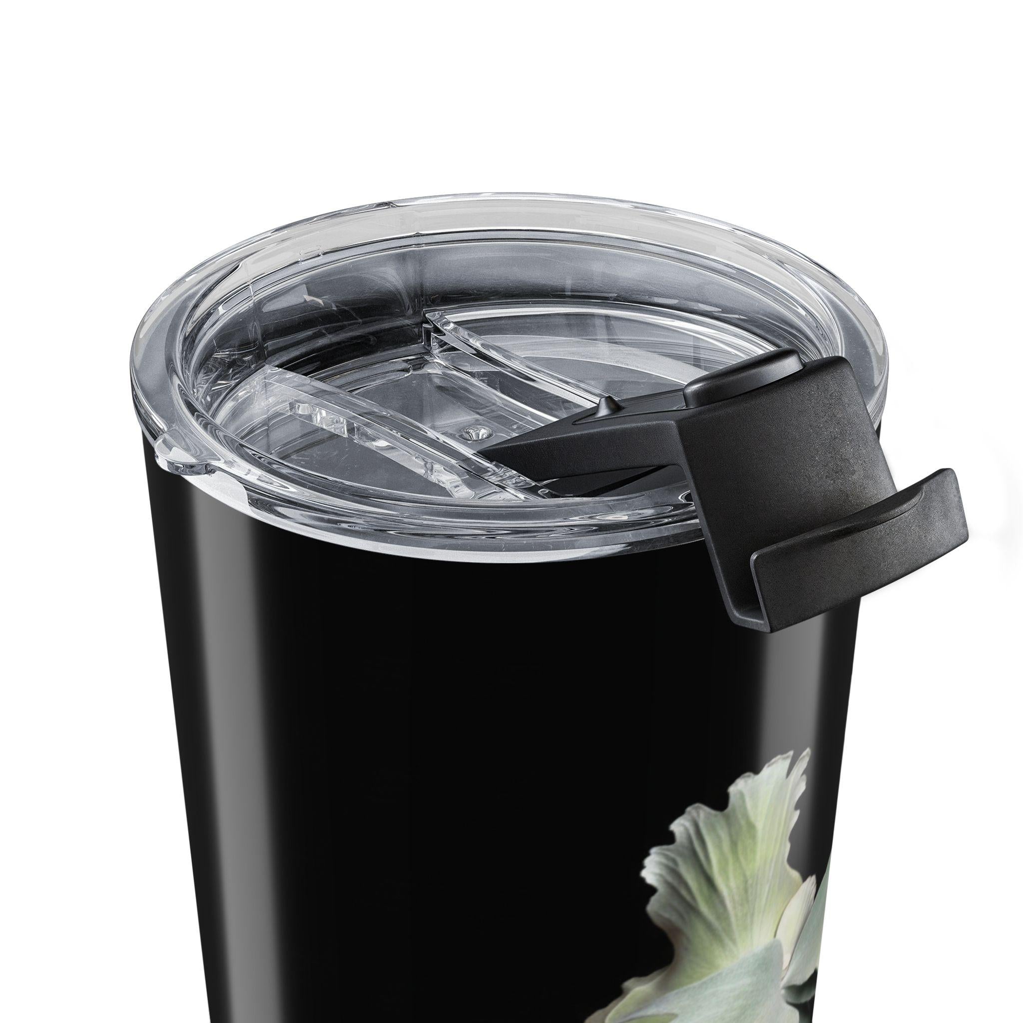 20 oz Botanical Ghost Orchid Tumbler Elegant Floral Travel Cup Platycerium Stagehorn